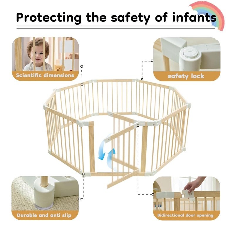 The playpen folded and stowed away